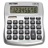 Victor 1100-3a Antimicrobial Compact Desktop Calculator Eight-Digit Lcd New ....