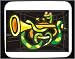 Decorated Mouse Pad with background, snake, blowing, trumpet