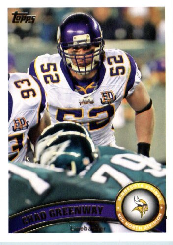2011 Topps Football Card # 384 Chad Greenway - Minnesota Vikings - NFL Trading Card in a Protective Case!