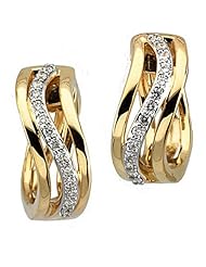 14K Yellow Gold Diamond Hoop Earrings - 0.75 Ct. -- LIFETIME WARRANTY