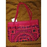 Womens Handbag Deep Red Banjara Mirrors Boho Purse Totes