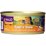 Halo Spot's Stew Natural Canned Food for Cats, Chicken, Shrimp and Crab Recipe, 5-1/2-Ounce, Pack of 12
