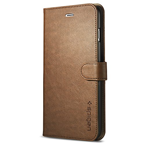 Spigen Wallet S iPhone 7 Plus Case with Foldable Cover and Kickstand Feature for iPhone 7 Plus 2016 - Brown