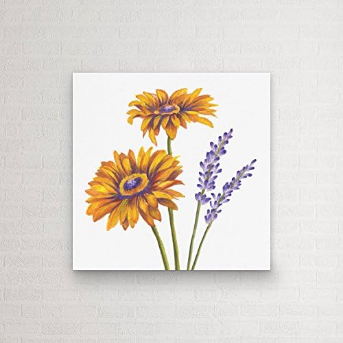 Daisy and Lavender Canvas Wall Art (24"x24")