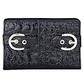 Merona Croco Double Buckle Small Open Clutch - Black