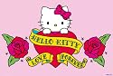 Poster Hello Kitty - Tattoo - Ed hardy Parodie von Hello Kitty Katzen Kätzchen Gesichter - Maxiposter - Größe 91,5 x 61 cm