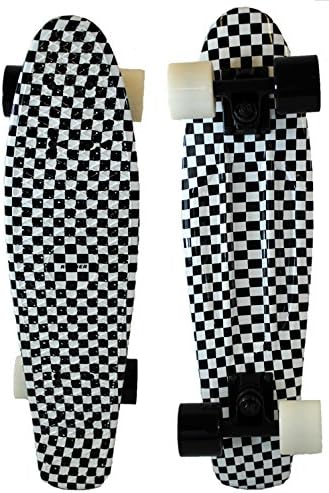 Runner Sports Penny Style Retro Banana Wave Cruiser Skateboard (Checkerboard)