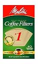Melitta Cone Coffee Filters, Natural Brown, No. 1, 40-Count (Pack of 12)