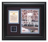 Jimmie Johnson 2007 UAW-Daimler Chrysler 400 Framed 6x8 Photograph with Race-Winning Tire Piece