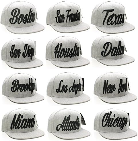 Absolute Snapback City Script Flat Bill Snap Back Cap Hat
