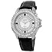 Geneve Elegante Unisex 5154_black Swarovski Crystal Leather Watch