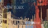 New York Street Chair Rail Prepasted Wall Mural