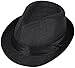 Simplicity Woven Trilby Short Brim Straw Fedora Hat Black L/XL