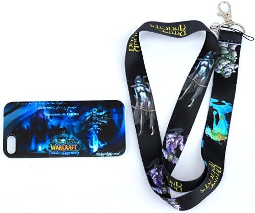 World of Warcraft Aurthus Reborn iPhone 5 and 5S Cell Phone Case and DotA Lanyard Lady Sylvanas Combo Pack