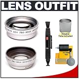cheap 2x Digital Telephoto and 0.45x Digital Wide Angle Macro Professional Series Lens (52mm) + 5 Piece Cleaning Kit + Adapter Tube for Olympus SP-550 SP-560 and SP-570 UZ Digital Camera