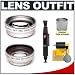 2x Digital Telephoto and 0.45x Digital Wide Angle Macro Professional Series Lens (52mm) + 5 Piece Cleaning Kit + Adapter Tube for Olympus SP-550 SP-560 and SP-570 UZ Digital Camera