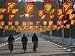 Bicycle Riders at Entranceway to Festival, Ice and Snow Festival, Harbin, Heilongjiang, China Photographic Poster Print by Walter Bibikow, 16x12