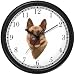 German Shepherd Dog Wall Clock by WatchBuddy Timepieces (Black Frame)