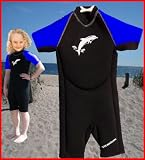 Size 2 (4-5Yr) BLUE Childrens shortie wetsuit. 2mm neoprene.