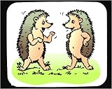Decorated Mouse Pad with animals, porcupines, wildlife, talking, hedgehogs