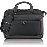 SOLO Sterling Collection Laptop Portfolio for 16-Inch Laptop with Tablet Pocket, Black/Red (STL340-4)