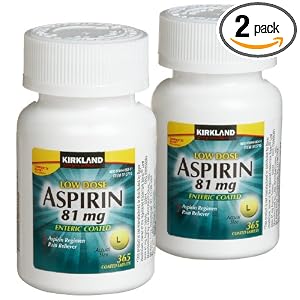 Kirkland Chữ ký thấp liều Aspirin 2 chai - 365 Đếm viên nén tráng ruột