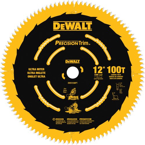 DEWALT DW72100PT 12-Inch 100T Ultra-Smooth Crosscutting Saw Blade