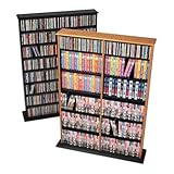 IMAGE OF Prepac Double Width CD DVD Wall Storage in Cherry and Black