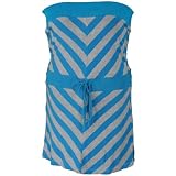 Blue Striped Plus Size Tube Tank Top