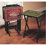 Wines of the World Wine Label TV Tray Set with Stand