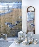At the Beach - Fabric Shower Curtain