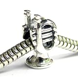 Queenberry (Free S/H) Sterling Silver Music Instrument Trumpet Screw Threaded Bead For Pandora Troll European Charm Bracelets