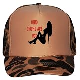 OHIO CHICKS Are Hot Adult Brown Camo Mesh Back Hat / Baseball Cap