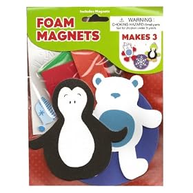 Christmas Foam Magnets Craft Kit - Penguin, Polar Bear, Snowflake (Set of 3)