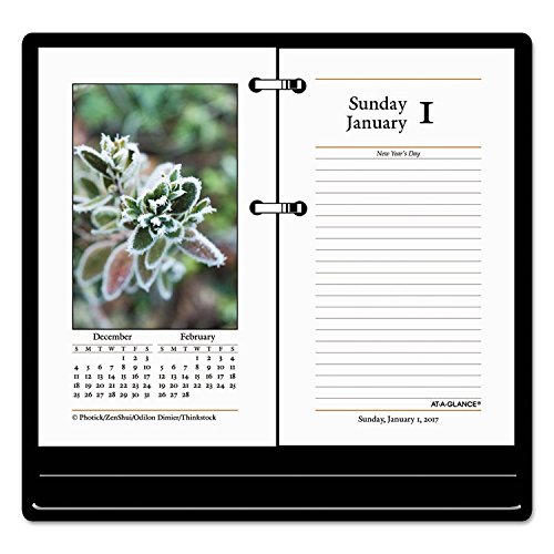 Photographic Desk Calendar Refill, 3 1/2 x 6, Jan-Dec 2017 (12 Month)