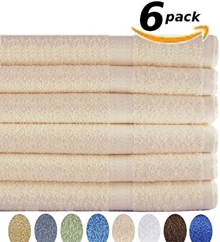 Ivory 6 Cotton Bath Towels 27 X 54 Soft and Absorbent - Wholesale Lot