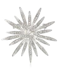 Anne Klein "Holiday Pins" Silver-Tone and Crystal Burst Pin