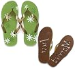 Graphic Daisy "Just Married" Flip Flop Sandals