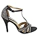 Beston GB39 Women's T-Strap Ankle Stiletto Heels About Half Size Large