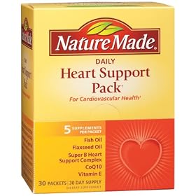 Nature Made Heart Health/Heart Support 180 Packets/6 Boxes of 30-Packets Each Box