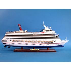 Carnival Valor 30″ Cruise Ship Wood Model Ocean Liner Wooden Carnival Cruise Vacations