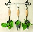 Metal Shovel Wall Vase/Planters with Wrought Iron Hook