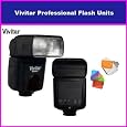 Vivitar DF-283 TTL, E-TTL, E-TTL II Dedicated Power Zoom Flash For Canon 400D SX 7D 5D 40D 10D 20D 3000V 3000 EOS 33 EOS 30 SX SX1 IX G11 G10 G7 SX SX10 IS SX110 IS G3 G6 G9 PRO700 IX LITE 300V Includes Bonus Gel Softbox Diffuser (6 Different Colors Included)