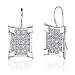Graceful Elegance: Sterling Silver Celebrity Inspired Art Deco Style Shepherds Hook Earrings with CZ Diamonds