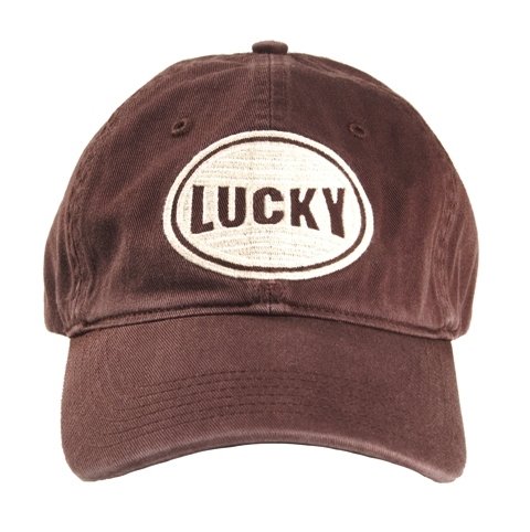 LUCKY Brand Worn Destroyed Vintage Hat Adjustable Brown Cream Mens