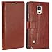 Note 4 Case, LK Galaxy Note 4 Wallet Case, Luxury PU Leather Case Flip Cover with Card Slots Pockets & Stand For Samsung Galaxy Note 4, Brown