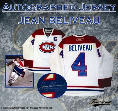 Jean Beliveau Autographed/Hand Signed Jersey Canadiens Replica White