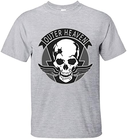 QANG Men's Outer Heaven-Metal Gear Solid Cotton Youth T Shirts grey L