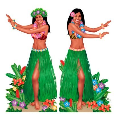 Flippige Wand Deko HULA GIRLS
