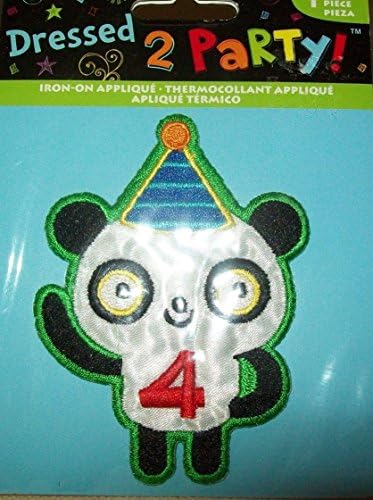 Dressed 2 Party - Iron-On - Panda Bear for 4th Birthday